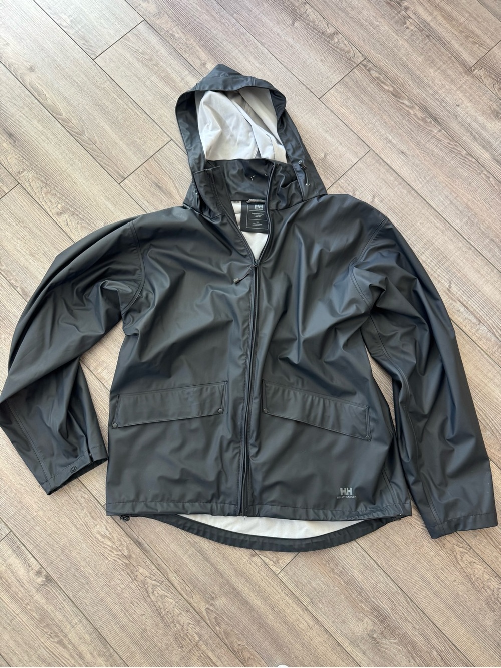 Helly Hansen Black Hooded Rain Jacket
